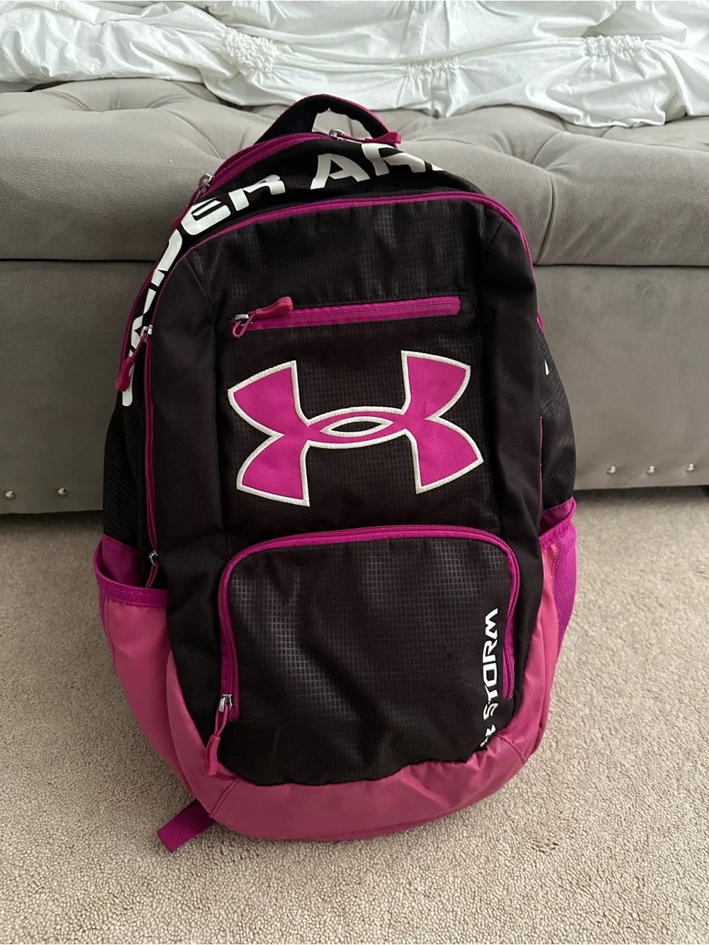 Under Armour Storm Black and Pink Logo Sport Backpack